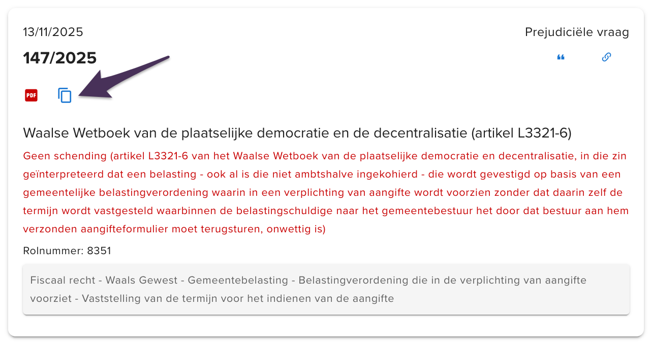 Capture d’écran d’un lien permanent vers un arrêt