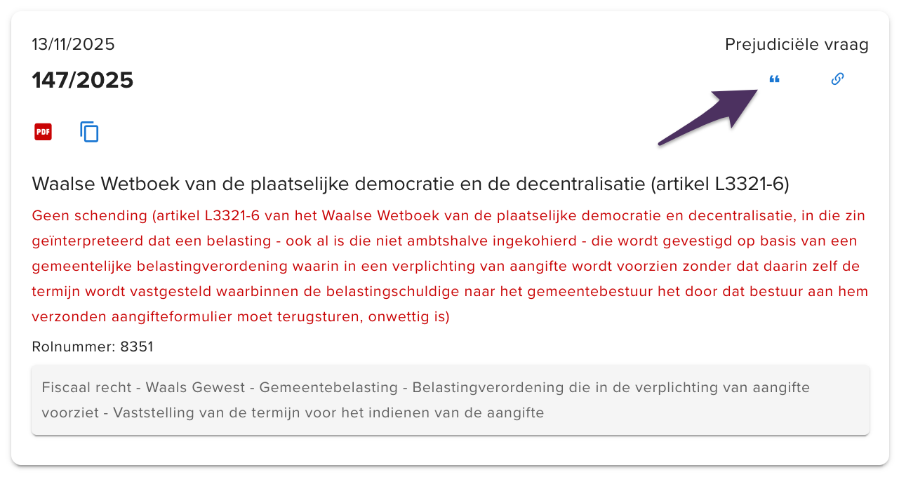 Capture d’écran d’un lien permanent vers un arrêt